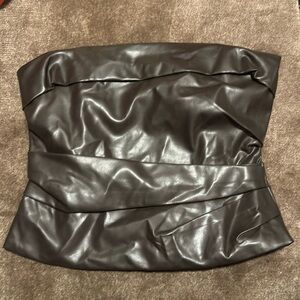 Aritzia faux brown leather corset size L